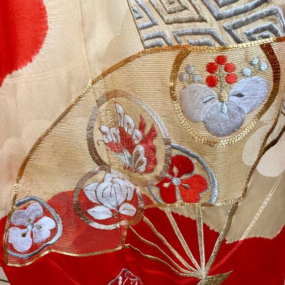 Ghibli lady eboshi Red/Gold Silk Kimono cosplay - Picture 7 of 16